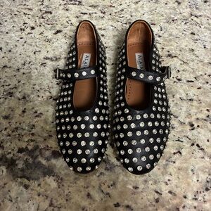Alaia Crystal Studded Ballet Flats